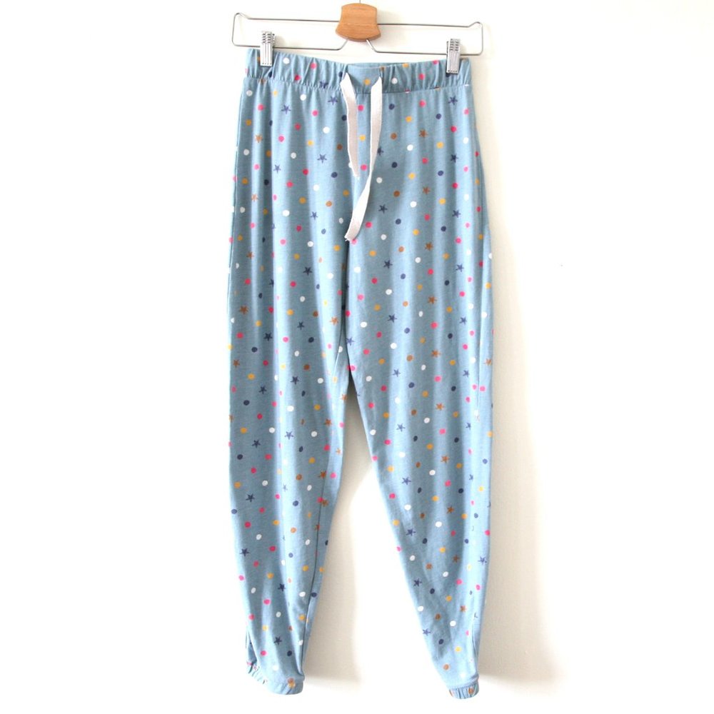 Size 2 - DAY DREAMS DUVET DAYS Blue Doted Soft PJ Pants